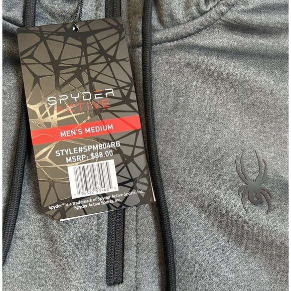 Spyder Proweb Active SPM804 Marble Gray Mens 1/4 Zip Hoodie BNWT - Picture 2 of 3